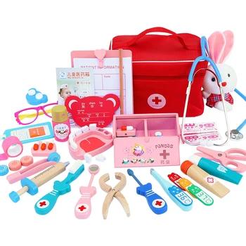Mediniai Apsimesti, gydytojas vaikų žaislas Cosplay odontologas gydytojas žaislas raudona medicinos maišelį medicina langelį nustatyti audinio maišelis priėmimo Juokingas žaidimas žaislas dovana