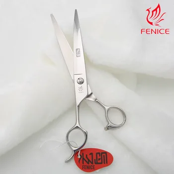 Fenice 7.5 colių Profesinės šunelis Plaukų ir ausies viliojimo Žirklės kairės rankos naudoti žirklės pjovimo lenktas peilis