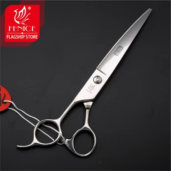 Fenice 7.5 colių Profesinės šunelis Plaukų ir ausies viliojimo Žirklės kairės rankos naudoti žirklės pjovimo lenktas peilis