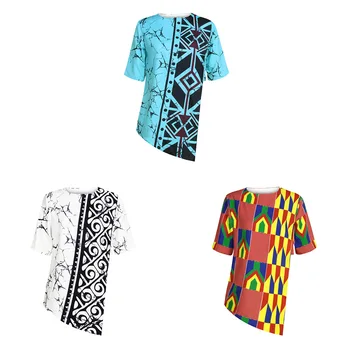 2021 Mados Naujų Afrikos Marškinėlius Suknelės Moterims Spausdinti Gatvės Slipt Vasaros Afrikos marškinėliai Topai Afrikos heidi bazin Dashiki Drabužiai