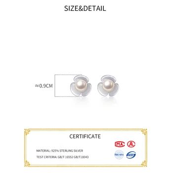 La Monada Fine Jewelry Stud Auskarai 925 Sterlingas Sidabro Shell Gėlių Korėjos Minimalistinio 925 Sidabro Auskarai Moterims Stud