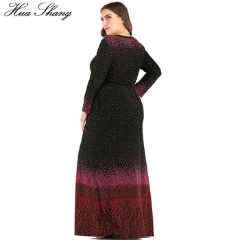 Plus Size Abaja Dubajaus Musulmonų Suknelė Moterims Rudens Žiemos Ilgos Rankovės Dot Spausdinti Maxi Ilgio Suknelės Kišenės Kaftan Islamo Apranga