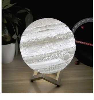 Spalvinga 3D Spausdinimo Jupiteris Lempa Mėnulio Šviesos Žemėje 16 Spalvų Nuotolinio Contorl Įkraunamas Nakties Šviesos Vaiką Kūdikio Miegamojo Puošimas