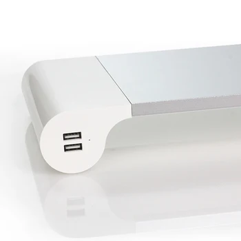 Aliuminio Lydinys Darbalaukio Monitoriaus Stovas su 4-Ports USB ChargingNon slydimo Nešiojamas Stovas Stovo su 4-ports USB Įkrovimas