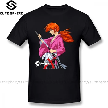 Rurouni Kenshin Marškinėliai Himura Kenshin Battousai Samurai X T-Shirt Vyrai Medvilnės Marškinėliai, 6xl Nuostabus Paplūdimys Grafinis Marškinėlius