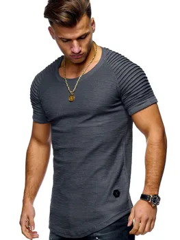 3992-Vasaros trumparankoviai marškinėliai vyriški korėjos versija vyrų dugno shirt apvalus kaklas drabužius labdarai