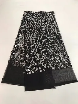Karšto Didelis Blizgančiais prancūzijos Nėrinių Audinio Aukso Spalvos Aukštos kokybės Afrikos Tiulio Tinklelio Nėriniai Audinio Suknelė Šveicarijos vienspalviai voile Net Nėrinių suknelė