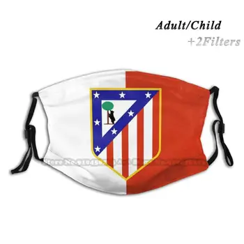Atletico Madrid Spausdinti Daugkartinio Naudojimo Kd2.5 Filtras Diy Nagų Kaukė Vaikams Madrido Spalvos Futbolo Balta Raudona Calderonas Sporto Ispanija