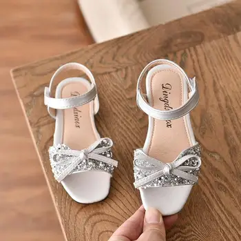 CO01 JY vasaros Vaikų Mergaičių princesė bowknot bling sandls Butas atsitiktinis sandalas 21-35 3colors MQ2091 TX07