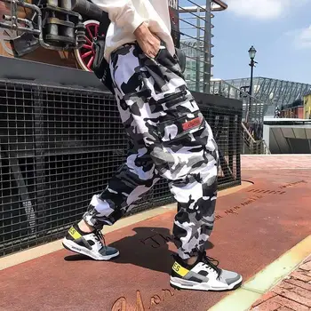 Vyrai Streetwear Krovinių Kelnės 2020 Harajuku Darbo Drabužiai Vyrams Kamufliažas Poilsiu Kelnes Hip-Hop Korėja Kelnės Sweatpants
