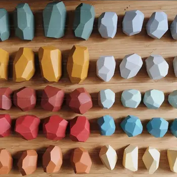 10 Vnt Vaikai Medinių Spalvotų Akmenų Krūvas Žaidimo Kūrimo Bloką Vaikų Kūrybos Švietimo Įspūdį Žaislas