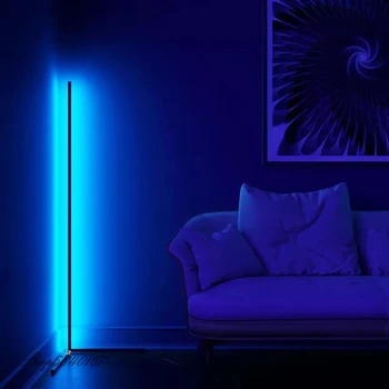 Spalvinga RGB Grindų Šviesos diodų (Led) lempos šviesos srauto Reguliavimas, posūkis Stovėti Gyvenamasis Kambarys Miegamasis Lempos, Namų Dekoro Grindų Lempos, Modernus Stovi Lempos