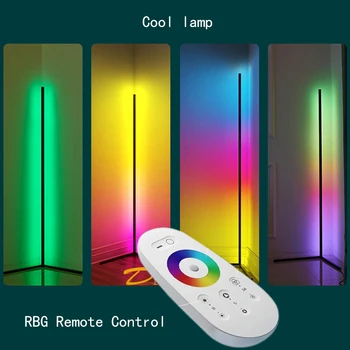 Spalvinga RGB Grindų Šviesos diodų (Led) lempos šviesos srauto Reguliavimas, posūkis Stovėti Gyvenamasis Kambarys Miegamasis Lempos, Namų Dekoro Grindų Lempos, Modernus Stovi Lempos