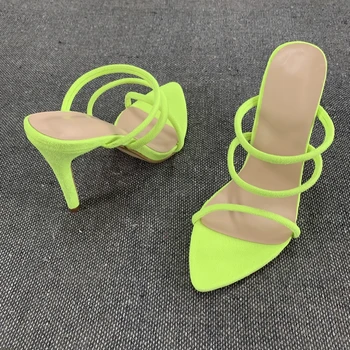 2019 Prekės ženklo Moterų Mados Batai Atidaryti Tne Moterų Sandalai Slip-on Seksualus Aukštakulniai Sandalai Vasarą Bateliai Moteris Sandalias Ponios Batai