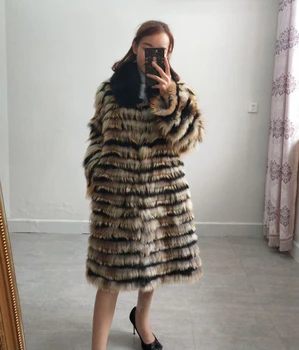 Natūralus kailio moterų modelių žiemos nekilnojamojo fox fur coat 2019 naujų moterims modelius storas šiltas kailio striukė