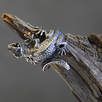 Derliaus Reguliuojamas Driežas Žiedai Cabrite Gecko Chameleonas Anole Žiedai, Moterų, Vyrų Papuošalai