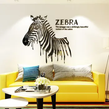 Gyvūnų Siena Lipdukas Zebra Modelis, Nuimamas Sienos Freskos Kambarį Decal Sofa Fono Sienos Meno Valgomasis Apdaila
