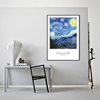 Žvaigždėtą Naktį, Van Gogh Kopijos Naftos Tapyba ant Drobės Garsaus Plakatai ir Spausdina Abstrakčiai Sienos Menas Nuotraukas, Namų Dekoro