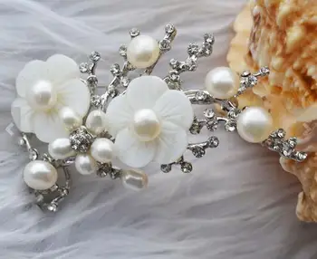 Gėlavandenių Perlų Sagė 5-7mm Baltų Originali Žydi Filialas Sagė Žavinga Mergina Vestuvių, Gimtadienio Dovana, Papuošalai