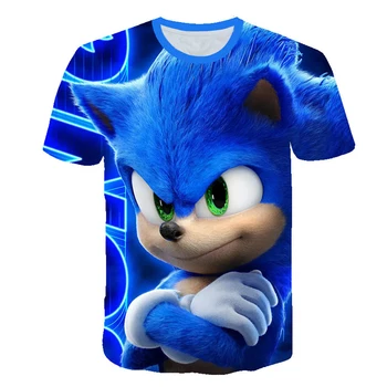 Vasaros Drabužių Vaikams, Sonic the Hedgehog marškinėliai Berniukams Drabužius Animacinių filmų T Shirt Girls Teen Vaikų Marškinėliai Mergina marškinėliai Atsitiktinis Viršūnės