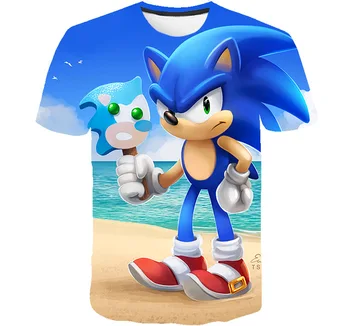 Vasaros Drabužių Vaikams, Sonic the Hedgehog marškinėliai Berniukams Drabužius Animacinių filmų T Shirt Girls Teen Vaikų Marškinėliai Mergina marškinėliai Atsitiktinis Viršūnės