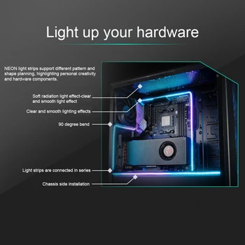 550mm Adresuojamo Valdytojas 3Pin Lengva Įdiegti 5v Digital RGB PC LED Šviesos Juostelės Universalios Plokštės Visą Spalvų Asortimentą