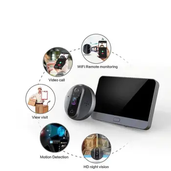 Smart WiFi Vaizdo doorbell Akutė Doorbell Viewer Namų PIR Judesio Aptikimo Saugumo HD Naktinio matymo Tuya APP Nuotolinio Valdymo