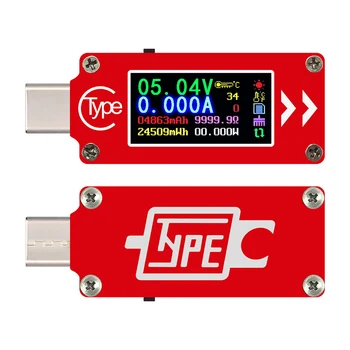 TC64 Tipas-C USB Testeris, Skaitmeninis LCD Įtampa Srovės Matuoklis Voltmeter Amp Volt Ammeter Detektorius Maitinimo Banko Įkroviklio Indikatorius 20%