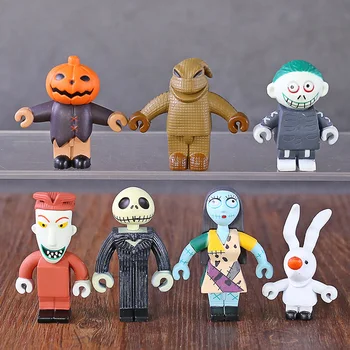 Košmaras Prieš Kalėdas Jack Sally Užraktas Barelį Oogie Bugas Mini Animacinių filmų Duomenys Žaislai Brinquedo Vaikams 7pcs/set