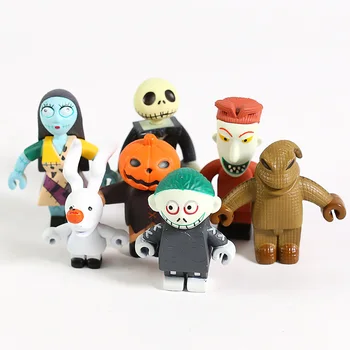 Košmaras Prieš Kalėdas Jack Sally Užraktas Barelį Oogie Bugas Mini Animacinių filmų Duomenys Žaislai Brinquedo Vaikams 7pcs/set