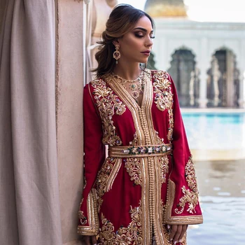 Bbonlinedress Maroko Caftan Vakaro Suknelės Karoliukų, Rankų Darbo Musulmonų vakarinę Suknelę arabų Abaja Oficialų Suknelė chalatas de soiree