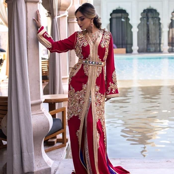 Bbonlinedress Maroko Caftan Vakaro Suknelės Karoliukų, Rankų Darbo Musulmonų vakarinę Suknelę arabų Abaja Oficialų Suknelė chalatas de soiree