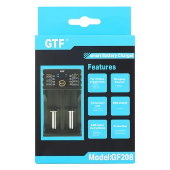 GTF Universalus 2 lizdas Baterijos Kroviklis 18650 26650 21700 16340 AA AAA Li-ion Baterija Smart Įkroviklis su USB Laidu Ličio Baterija