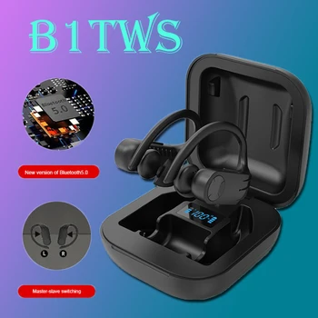B1 TWS LED Bluetooth Ausines Muzikos Ausinių Verslo laisvų Rankų Ausinė Sporto Ausinių Triukšmo Mažinimo Veikia visose išmaniųjų telefonų