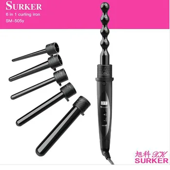 Surker elektros hair curler 6 in 1 multi-funkcija hair curler plaukų volelis plaukų stick geležies neigiamų jonų plaukų priežiūra