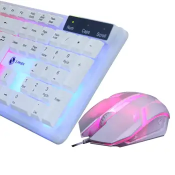 Automatinė Klaviatūros Ir Pelės rinkinys su LED RGB Apšvietimu Žaidimų Klaviatūra Panaši Ergonomiškas PC Gamer