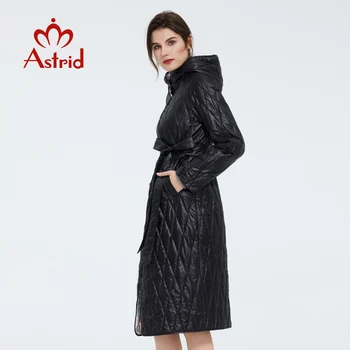 Astrid 2020 m. Pavasarį Šiltas Plonos Medvilnės Striukė Ilgai laisvus drabužius, moterų plius dydis ilgi apsiaustai su а diržo paltai moterims ZM-9428