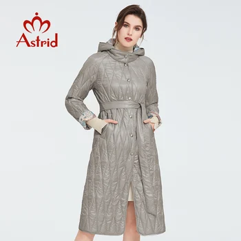 Astrid 2020 m. Pavasarį Šiltas Plonos Medvilnės Striukė Ilgai laisvus drabužius, moterų plius dydis ilgi apsiaustai su а diržo paltai moterims ZM-9428