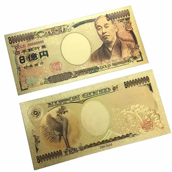 Aukso Folija Banknotų Japonija 10000 JENŲ 24K Auksu Banknotų Padirbtų Pinigų, Kaip Suvenyrų Banknotų 10vnt/daug
