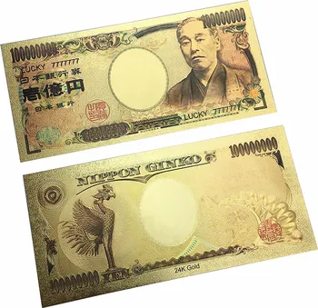Aukso Folija Banknotų Japonija 10000 JENŲ 24K Auksu Banknotų Padirbtų Pinigų, Kaip Suvenyrų Banknotų 10vnt/daug
