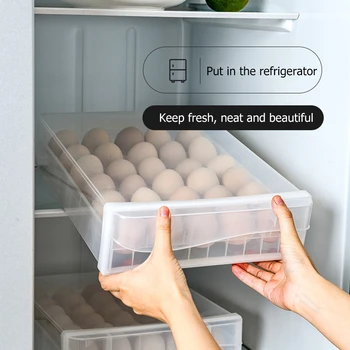 Šaldytuvas Kiaušinių Dėžutės Maisto Produktų Laikymo Atveju Organizatorius Šviežių Maisto Produktų Talpyklos Buitinių Kiaušinių Langelį, Stalčių Tipo Talpinimo Virtuvės Reikmenys