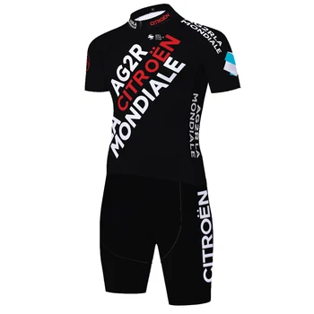 AG2R trumpas rankovės dviračių skinsuit 20D gelio padas vienas gabalas dviračių jumpsuit triatlonas kostiumas quick dry completo ciclismo estivo 2021