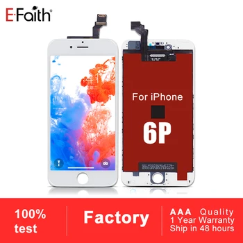Efaith 10 VNT./DAUG AAA+++ Ekranas Arba LCD iPhone 6 Plus Arba 6P Jutiklinis Ekranas skaitmeninis keitiklis Asamblėjos Pakeitimas Nemokamas DHL