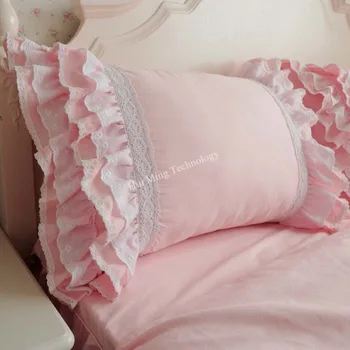 Europoje Prabangių torto sluoksniai pynimas užvalkalas rožinė rankų darbo raukšlių elegantiškas pagalvių užvalkalai pagalvę padengti bownot projektavimo saldus princesė