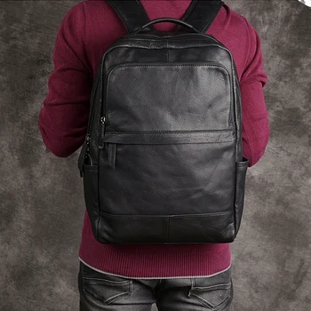 AETOO Vyrų mados tendencija kuprinė pečių maišą vyrų odos korėjos kelionės krepšys juodos odos asmenybės atsitiktinis vyras krepšys