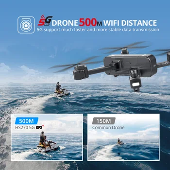 Šventosios Akmens HS270 Drone 4k Profesional 5G GPS FPV Drone FOV 120°, Sulankstomas Dron Profesional RC Quadcopter 18 min Skrydžio Metu