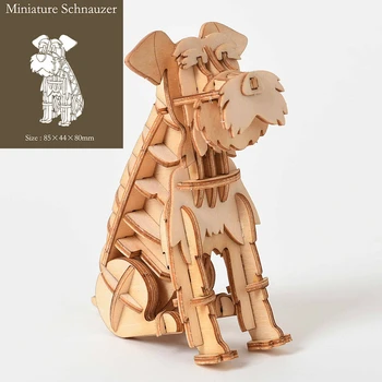 Lazerio Pjovimo Medinės 3D Puzzle Cute Kačių, Šunų Koala Modelio Švietimo Žaislai Asamblėjos Medienos Stalo Dekoracija Vaikų Vaikų Dovanų