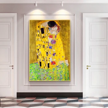 Gustavo Klimto Bučinys Naftos Paveikslų Spausdinimas ant Drobės Meno Plakatų, piešinių ir Spaudinių Garsaus Menas Drobė Nuotraukas Kambarį Cuadros