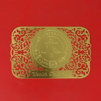 Feng Shui Turto Gold Card W Raudonos String Apyrankę W3668