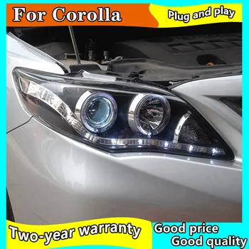 Automobilių Stiliaus Žibintas Toyota corolla priekiniai Žibintai 2011-2013 LED Žibintai Xenon LED DRL crolla priešakinių Šviesų